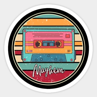 Personalized Mayhem Name Vintage Styles Camping 70s 80s 90s Sticker